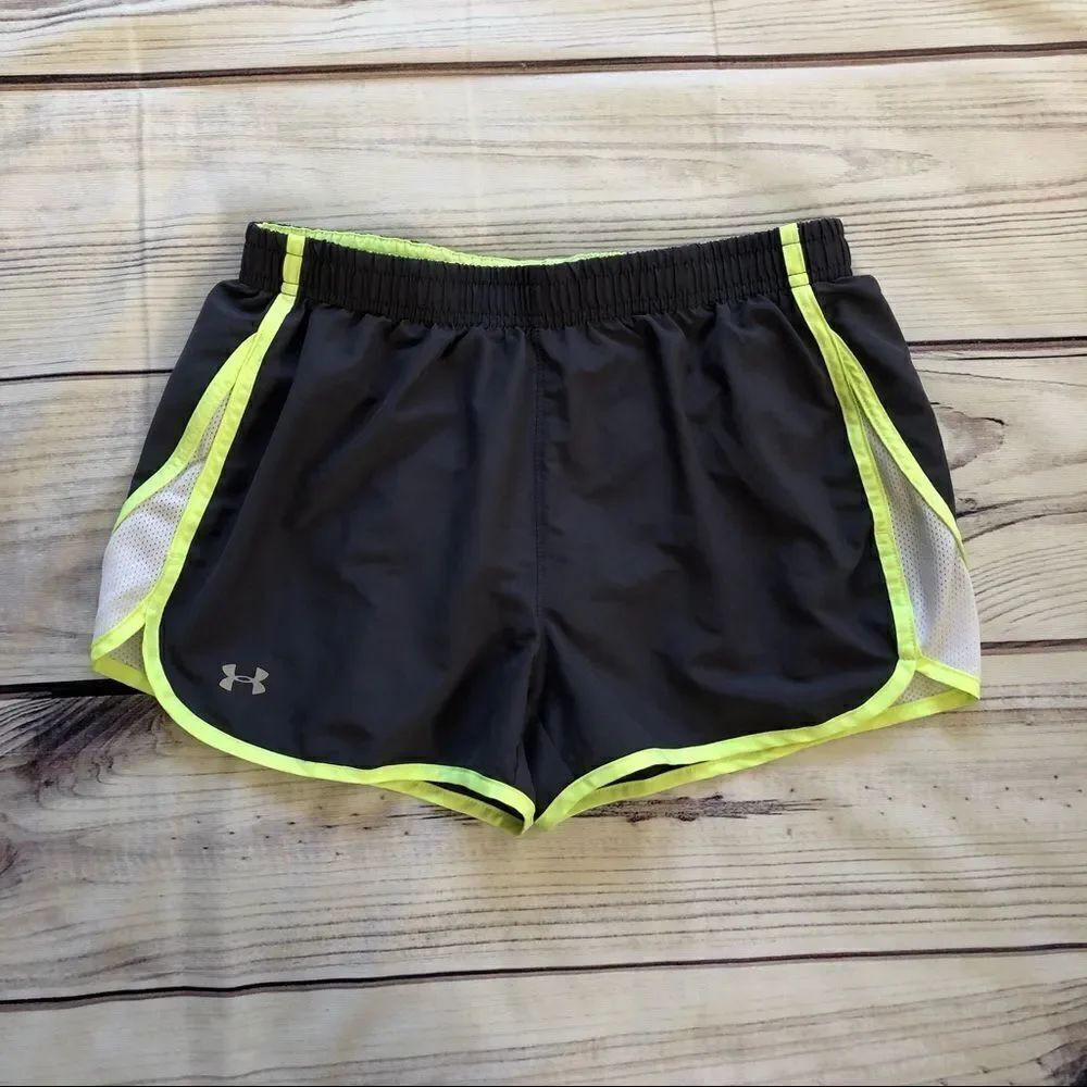 Under Armour Grey & Yellow Athletic Shorts Small